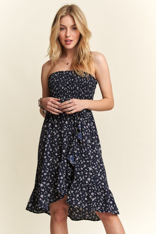 Women's ADORA Smocked Floral Tube Dress with Pockets