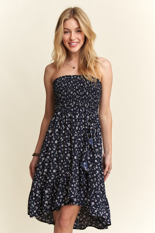 Women's ADORA Smocked Floral Tube Dress with Pockets