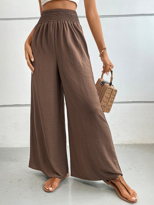 New casual solid color flared wide-leg pants